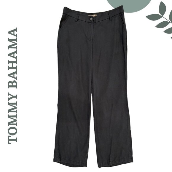 Tommy Bahama Black Tencel Wide-Leg Pants | Relaxed Fit | Size 10 - Picture 1 of 6